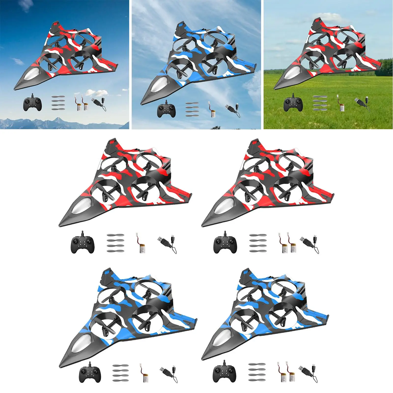 Avión de control remoto, modelo de avión de combate, Stunt Roll, 2 velocidades, avión de ala fija ajustable, avión RC para principiantes de cumpleaños