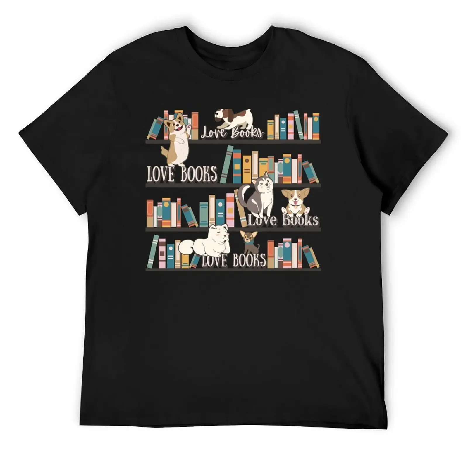 Love Books and Dogs, Fun Book Lover Design For Eager Readers And Dog Lovers T-Shirt sweat shirts graphic tee men