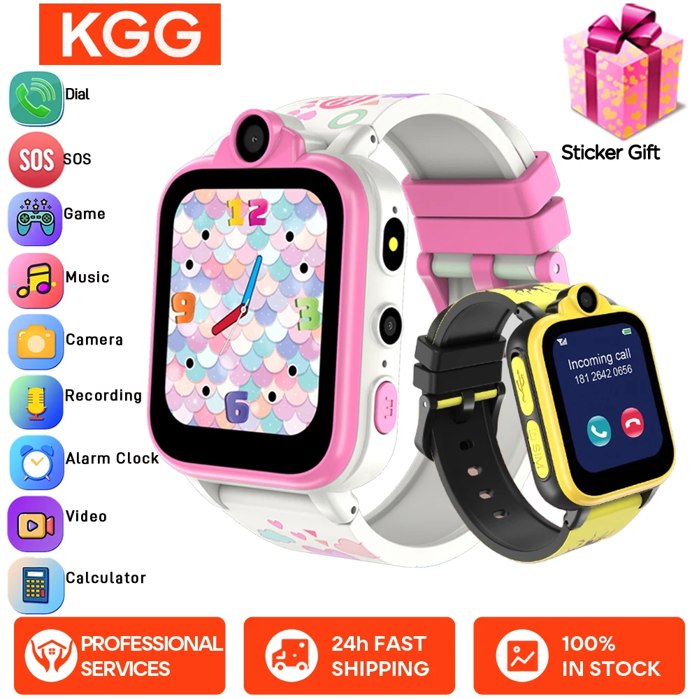 

2G Kids Phone Call Smart Watches 18 Games Dual Cameras Flashlight Pedometer Video MP3 Alarm Kids Digital Watch For Girls Boys