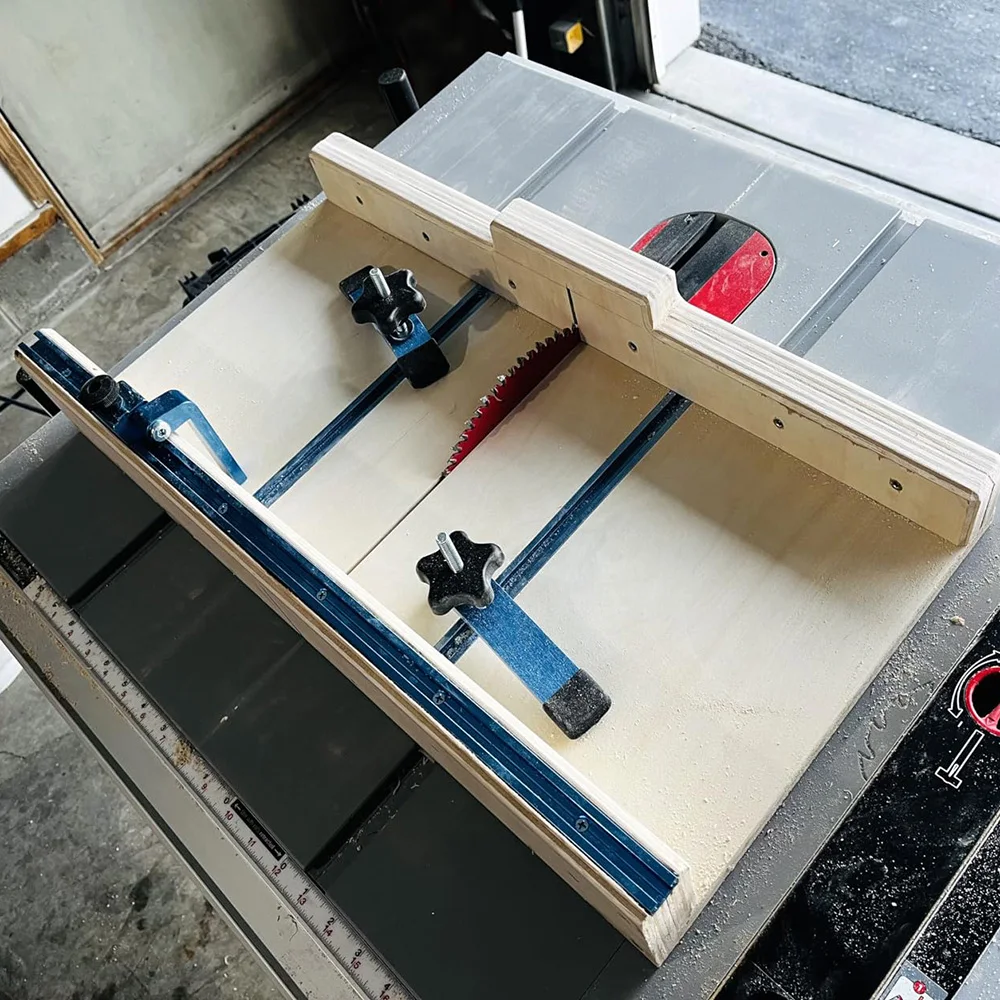 1Set Table Saw Sled Kit with 15" T Track, 17" Miter Bar, Knob, Bolt for DIY Table saw Crosscut Sled, Fits 3/4" x 3/8" Miter Slot view 2