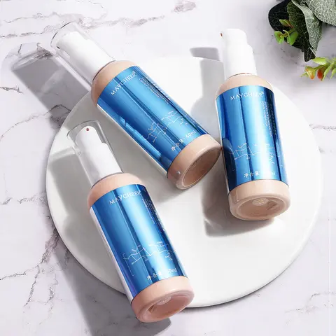 60ML BB Cream Glow Hyaluronic Acid Foundation Liquid Whitening Brightening Hydrating Natural Concealer for Dry Face Skin Care