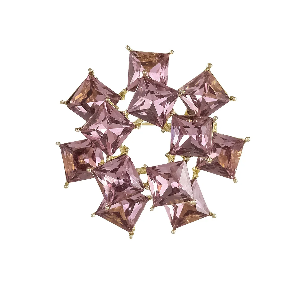 1Pc Fashion Flower Brooch with Shiny Zircons, Simple Plant Brooches Pins for Women Men Jewelry Accessories Gifts 2026