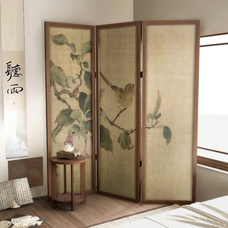Schermo di fiori e uccelli