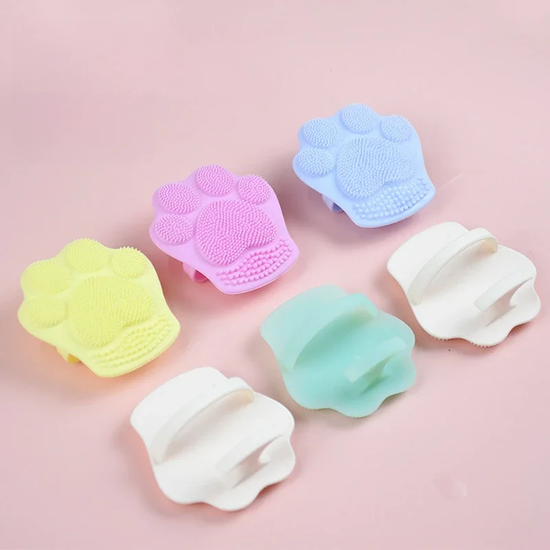 1PC Cat Paw Soft Silicone Facial Brush for Exfoliating Blackheads Deep Cleaning Portable Baby Silicone Hair Brush Makeup Beauty