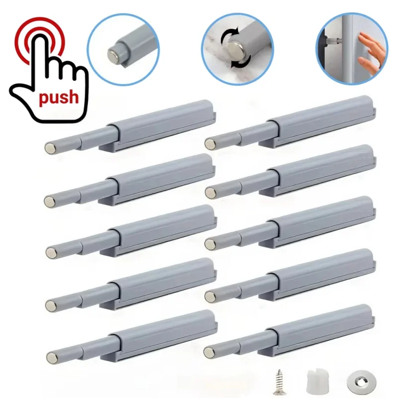 5/10PCS Cabinet Buffers Push to Open Door Catches Magnetic Latch Quiet Close with Invisible Handle Furniture Hardware Accessory