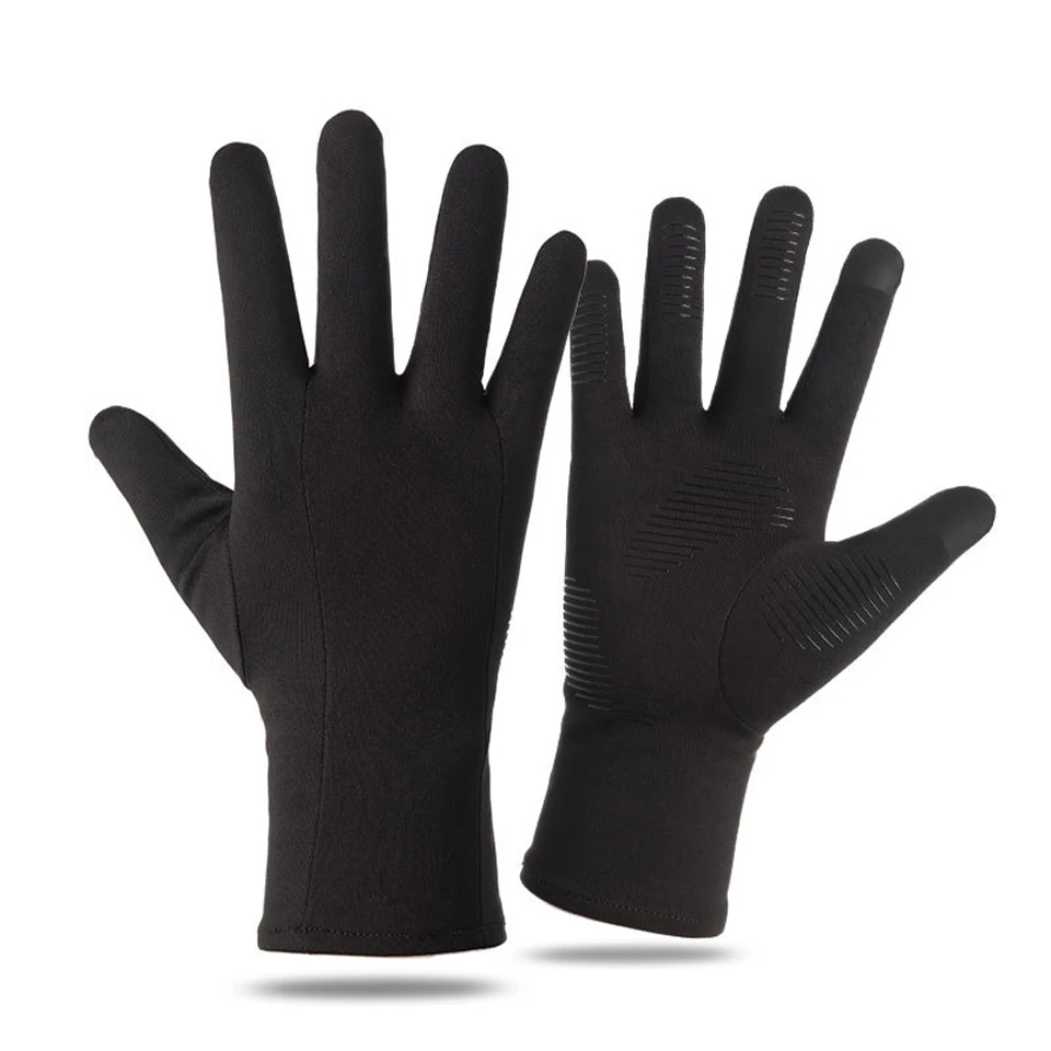 GOBYGO Warmth Cycling Gloves Winter Flip Finger Touch Screen Outdoor Windproof Anti-slip Running Climbing Warm Ski Inner Gloves