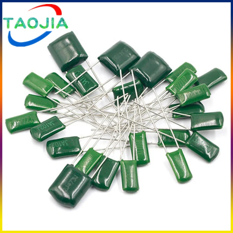 50pcs Polyester film capacitor 100V 1nF 1.5nF 2.2nF 100nF 2A471J 2A102J 2A152J 2A222J 2A392J 2A332J 2A472J 2A103J 2A473J 2A104J