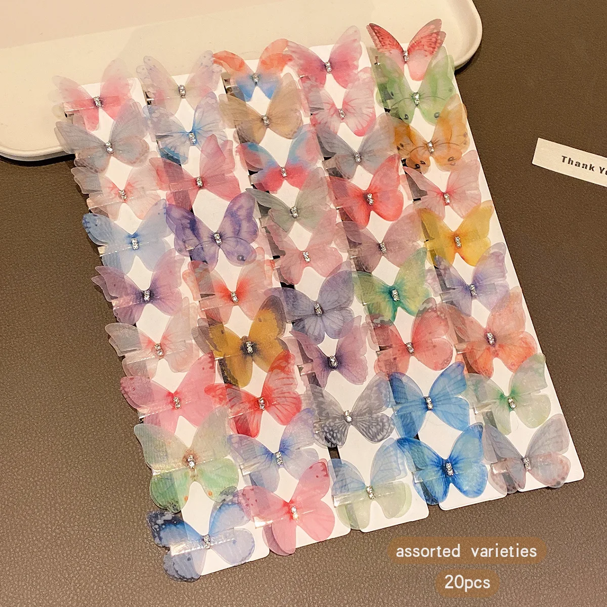 20 colorful random butterfly hair clips, sweet and cute hair accessories suitable for daily use