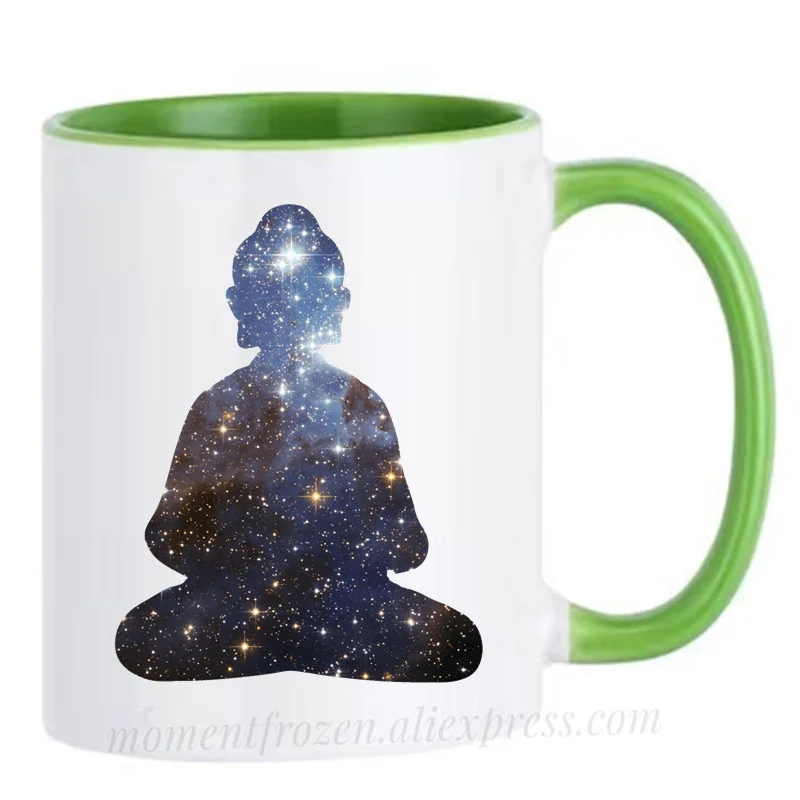 Buddha Cups Namaste Lotus Yoga Buddhist Buddhism Mug Tea Coffee Mugen Creative Milk Drinkware Personality Morph Coffeeware Gifts