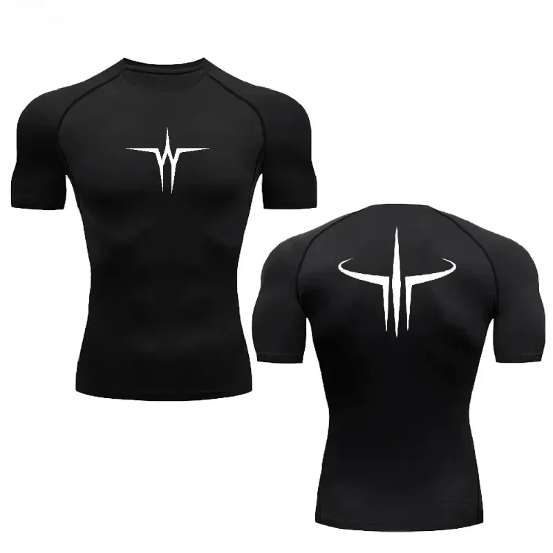 

Gym Fitness Tight Breathable T-shirts Casual Daily Fitness Sports Men's Short-sleeved Tops New Compression Breathable Slim Fit