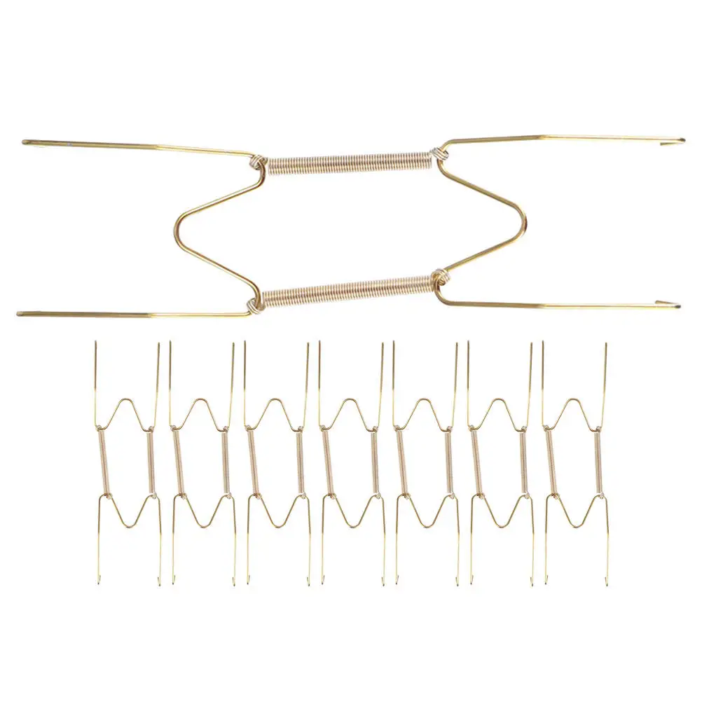 8Pcs Hanging Plate Hooks Decor Wall Holder Invisible Spring Display Rack Strong Load Bearing Home Organization Plate Hangers