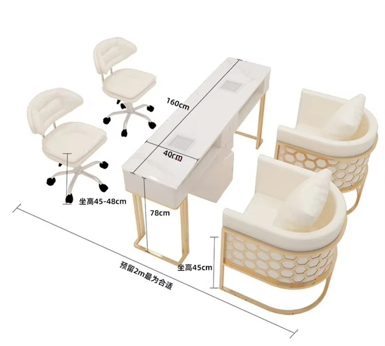 * Manicure Table Modern Cream Style Salon Furniture Nails Supplies for Living Room Bedroom