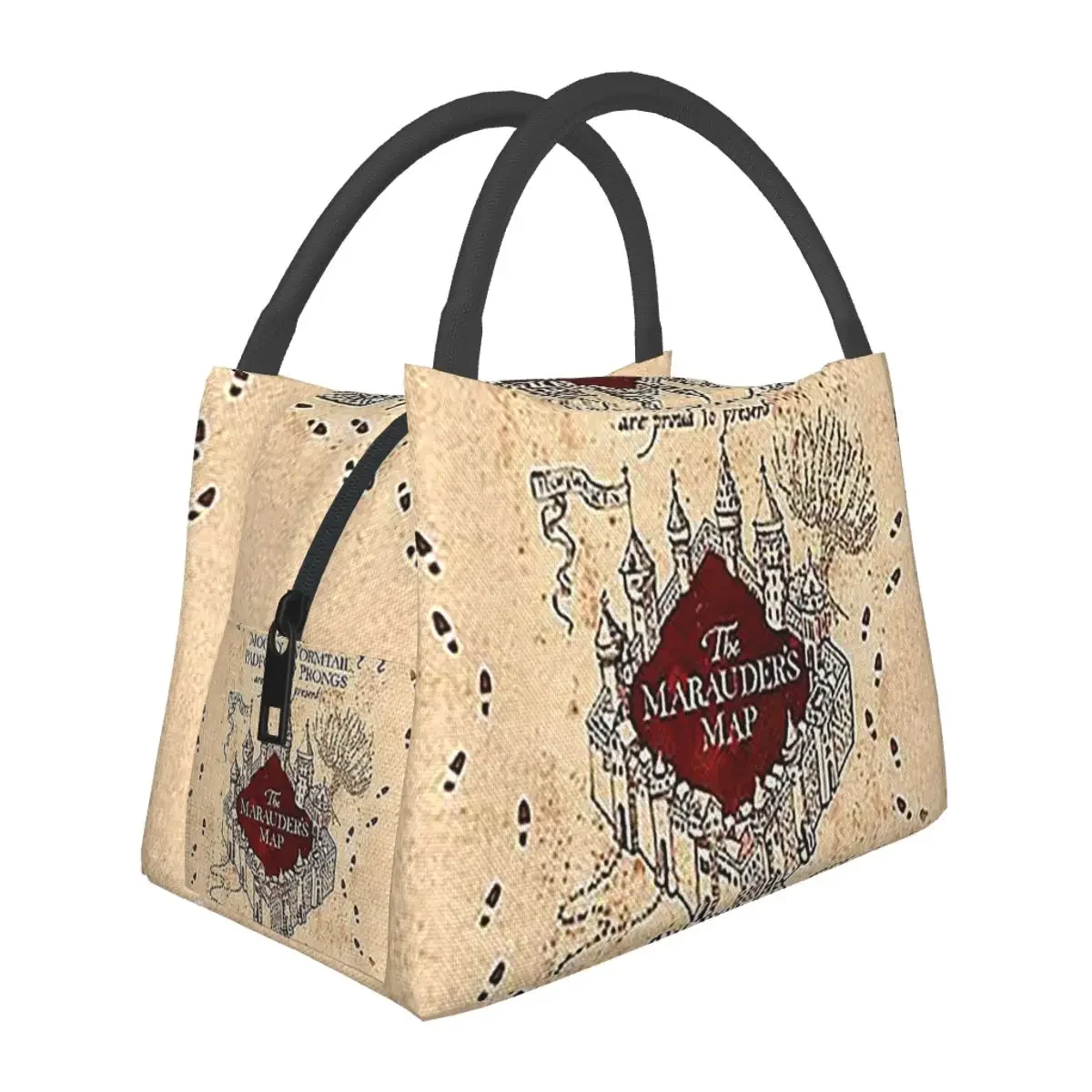 Marauders ماجيك خريطة أكياس الغداء معزول بينتو صندوق المحمولة حقيبة الغداء نزهة أكياس برودة حقيبة حرارية للنساء طالب العمل