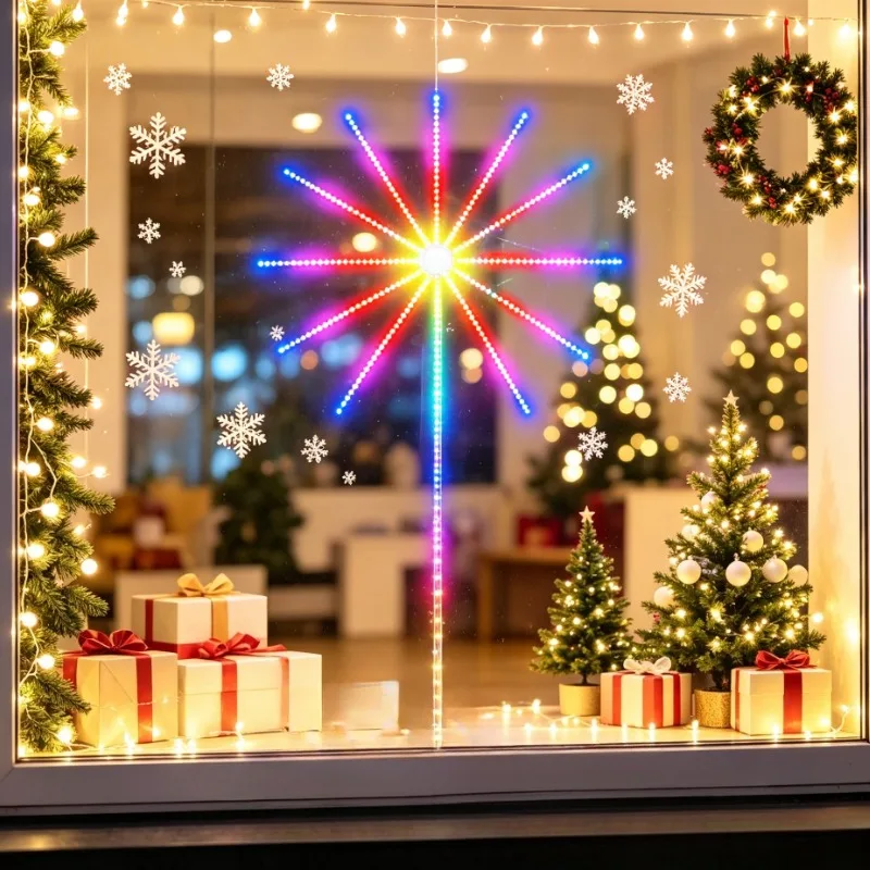 RGBIC LED Strip Light Firework Pattern Bluetooth APP USB 5V Color Changing Music Sync for Christmas Wall Decor for Indoor Wall