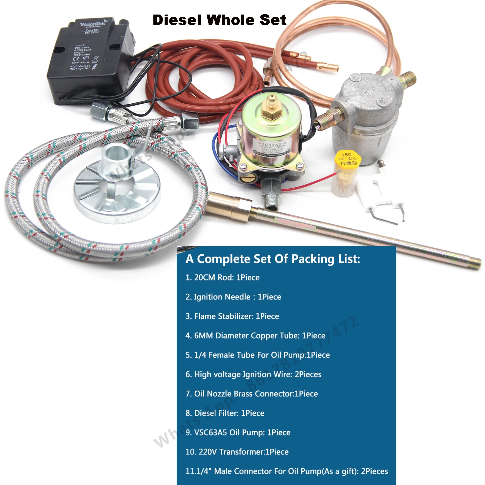 Diesel Burner Heater Set Danfoss Ignition System Oil Nozzle 15KV High Voltage Pulse Ignition Transformer Electromagnetic Pump