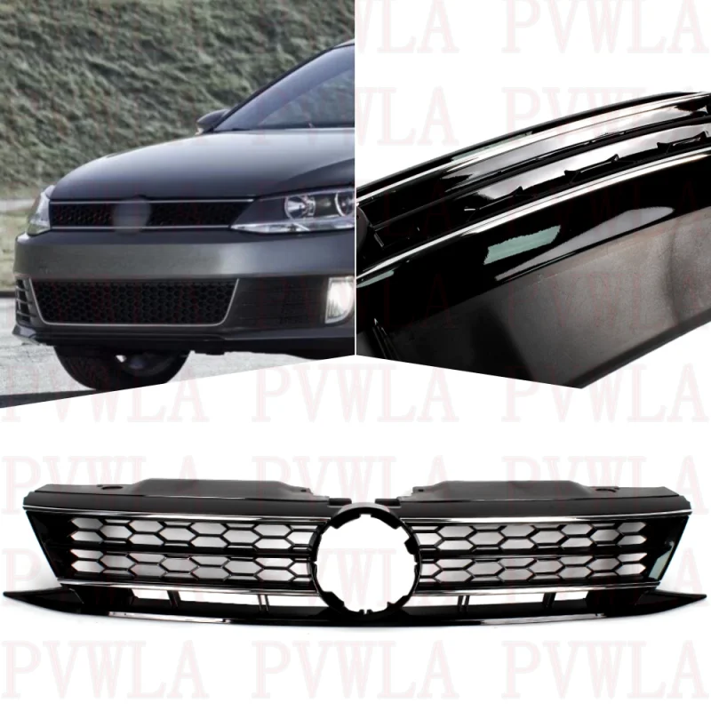 

Front Bumper Center Grille With Chrome Trim 5C6853651P For VW Jetta GLI 2015 2016 2017 2018