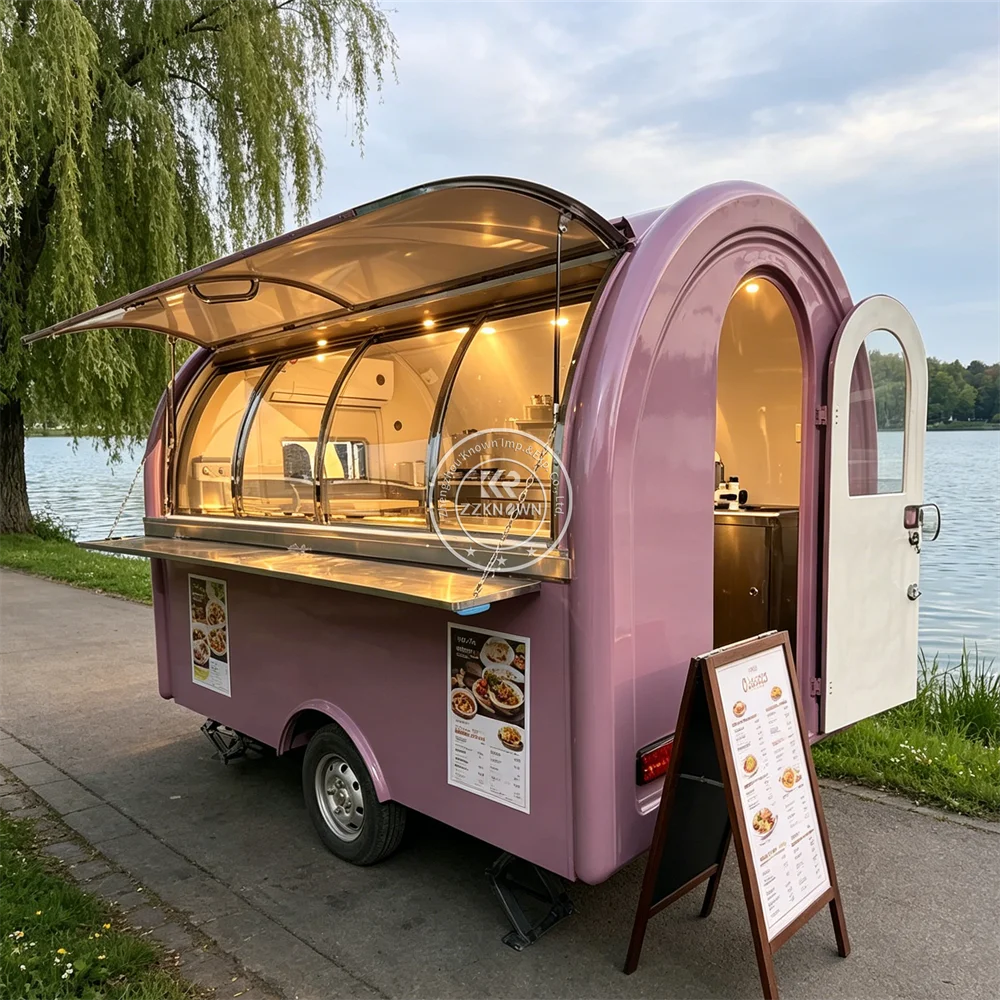 Fully Equipped Mobile Kitchen Cart Concession Trailer Bubble Tea Taco Food Truck Mobile Food Cart Street Fast Food Trailer