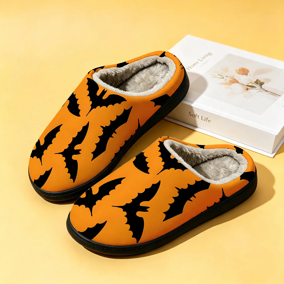 Men Shoes For Winter - Orange Bulb Bat Art Women's Winter