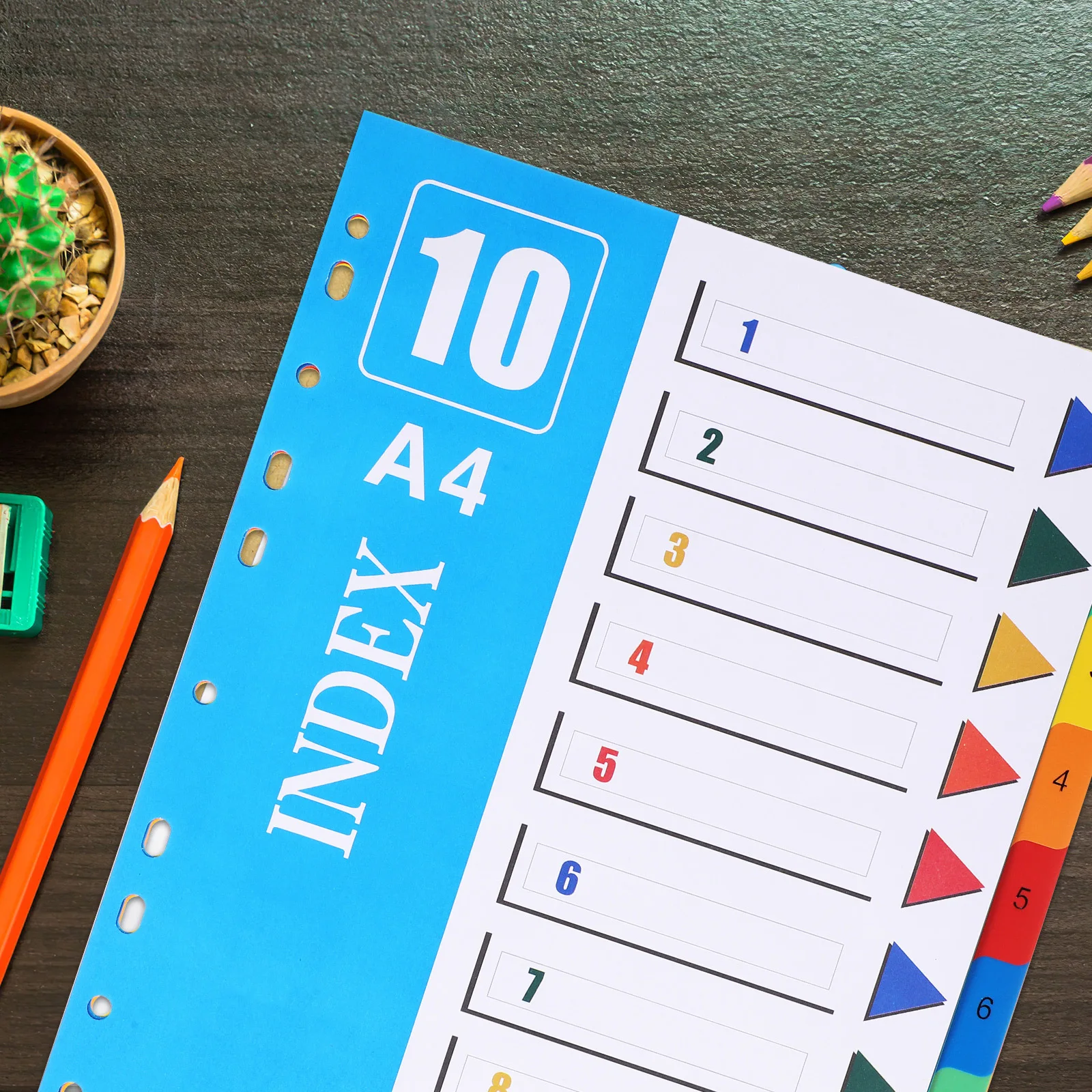 

2Pcs A4 Folder Dividers with Colorful Edge Tabs Plastic Page Dividers for Notebook Binder Document Organization Tool