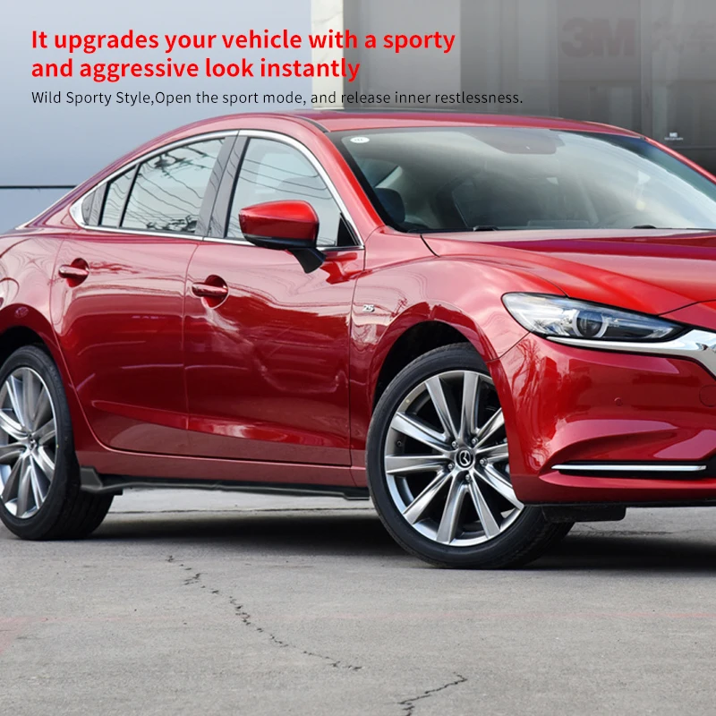 

Car Side Skirts Extension Bumper Lip Body Kit Refit Styling 6 Pieces Accessories Carbon Fiber Look For Mazda 6 Artez 2020-2021
