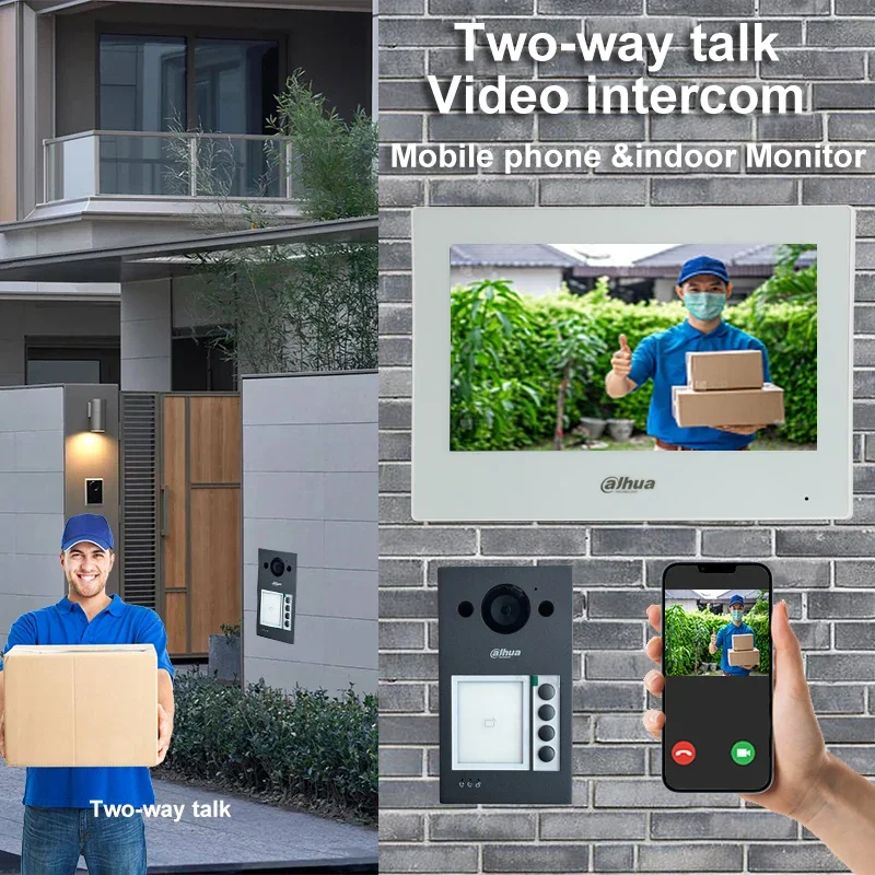داهوا VTO3311Q-WP IP & Wi-Fi محطة باب الفيلا 2MP PoE H.265 فيديو ثنائي الاتجاه IK08 & IP65 IC بطاقة APP PoE جرس الباب interom