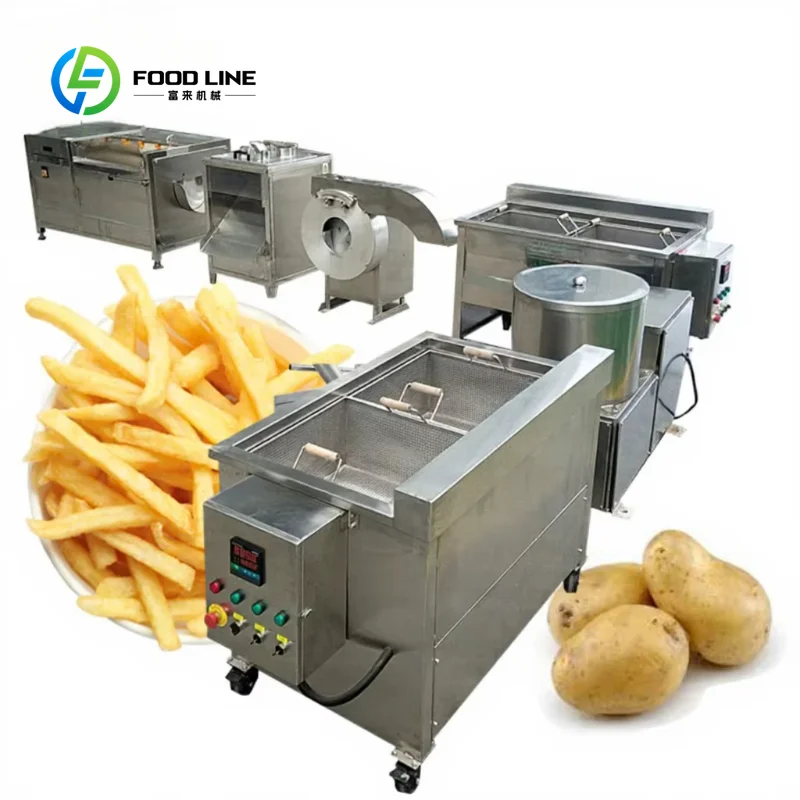 Factory Price Small Scale French Fries Production Line Potato Crisp Chips Processing Machine French Fries Making Machine