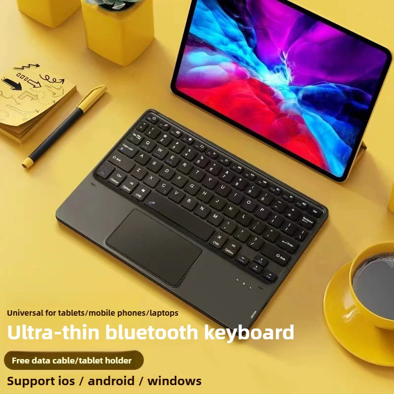 

Беспроводная сенсорная клавиатура с зарядкой через Bluetooth, подходит для мобильных телефонов, планшетов, ноутбуков, беспроводная Bluetooth-клавиатура