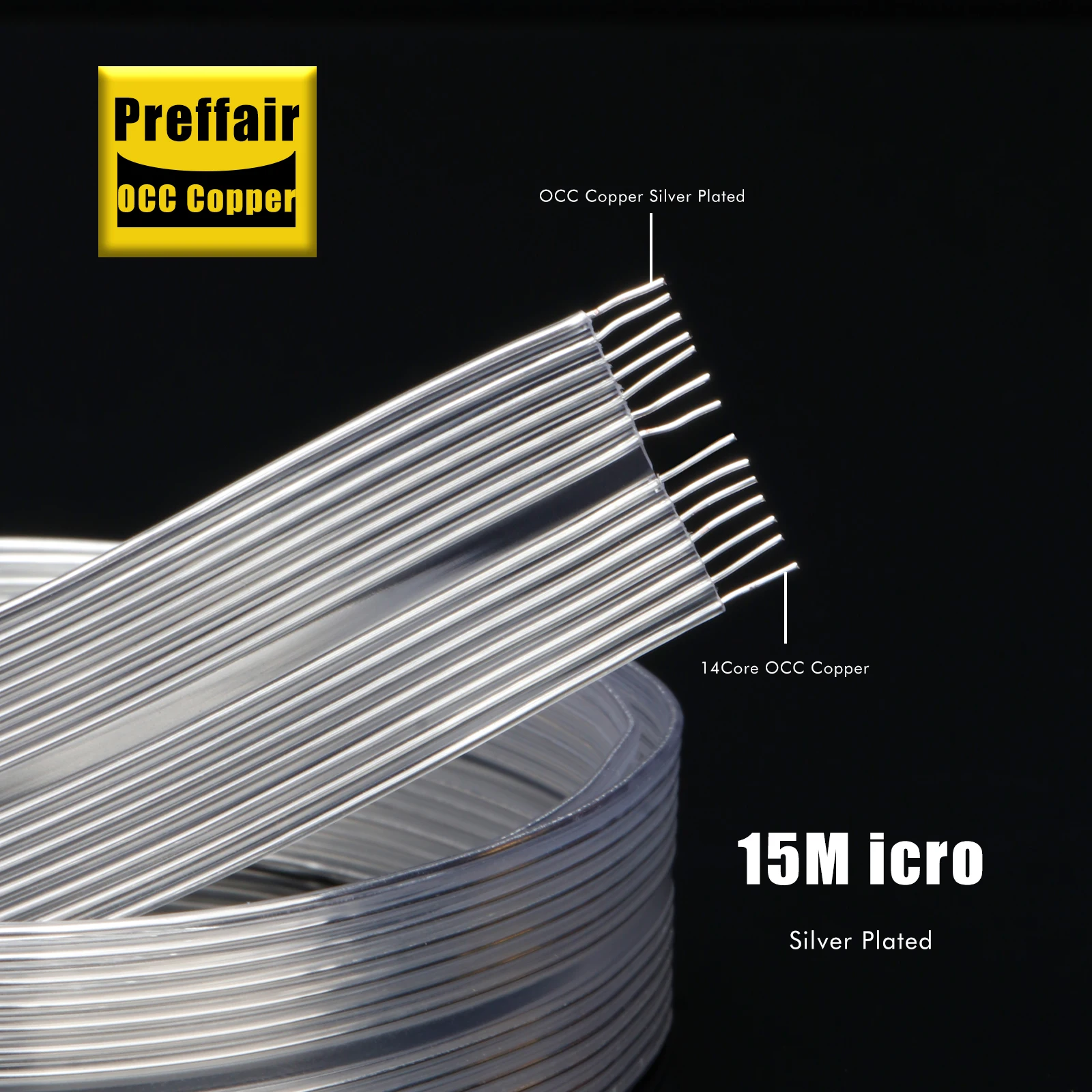 2RCA ケーブル 7N OCC 銀メッキ フラット ベルト インターコネクト オーディオ ケーブル スピーカー ボックス HDTV TV DVD AMP 用