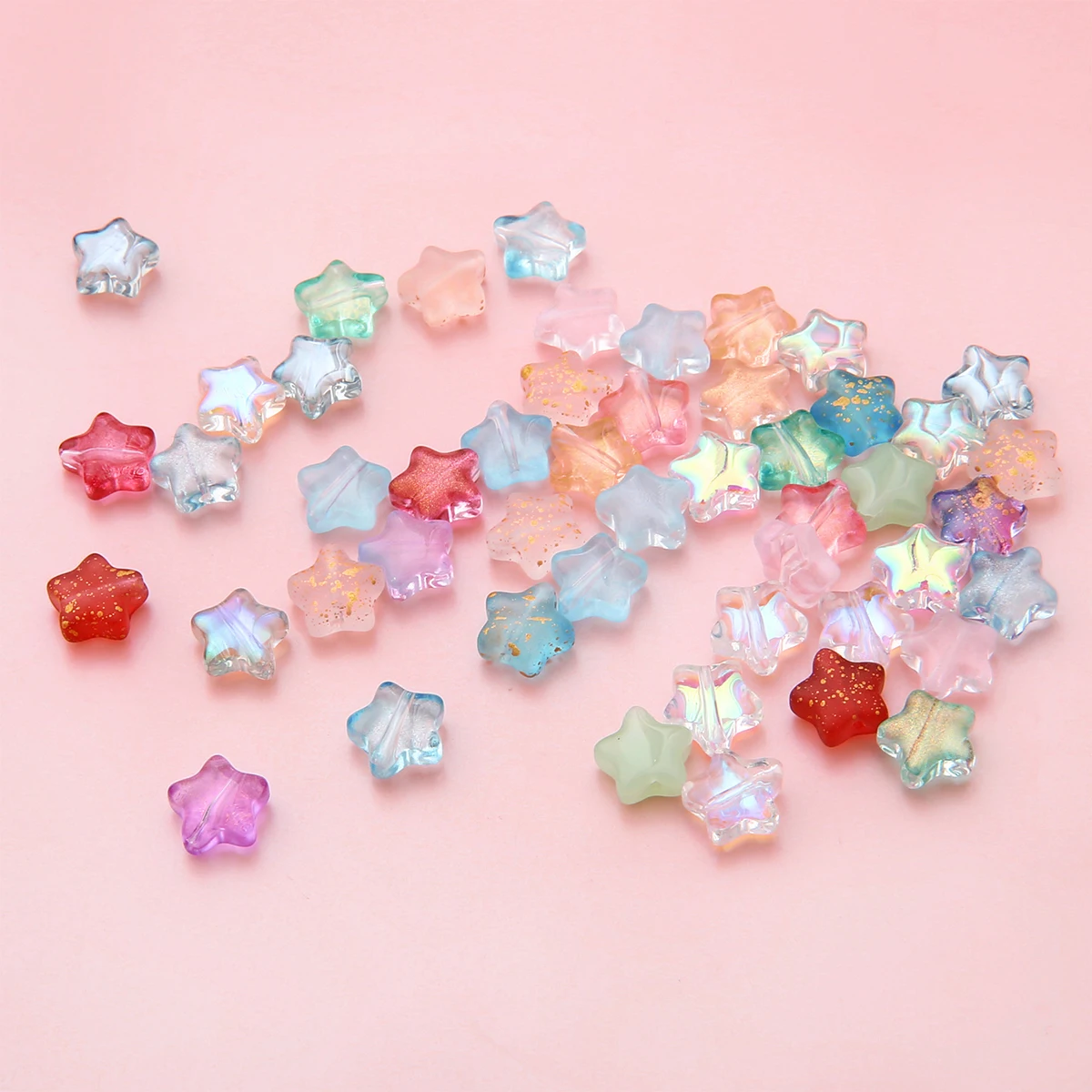 

8mm Ancient Style Straight Hole Pentagonal Star Glass Beads for DIY Jewelry Earring, Bracelet, Necklace, Accessories 10pcs/bag