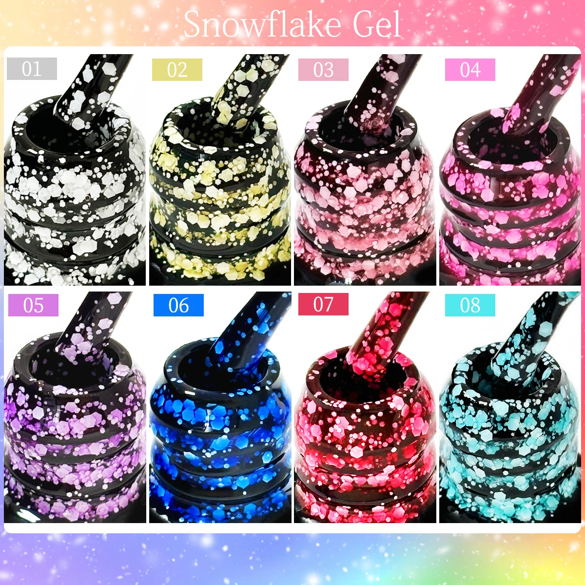 طلاء أظافر جل ندفة الثلج عبوة واحدة من Heimat Frisch، 7 مل لكل زجاجة، 0.24 أونصة. تتميز بريق تأثير ندفة الثلج الذي يمكن نقع #4