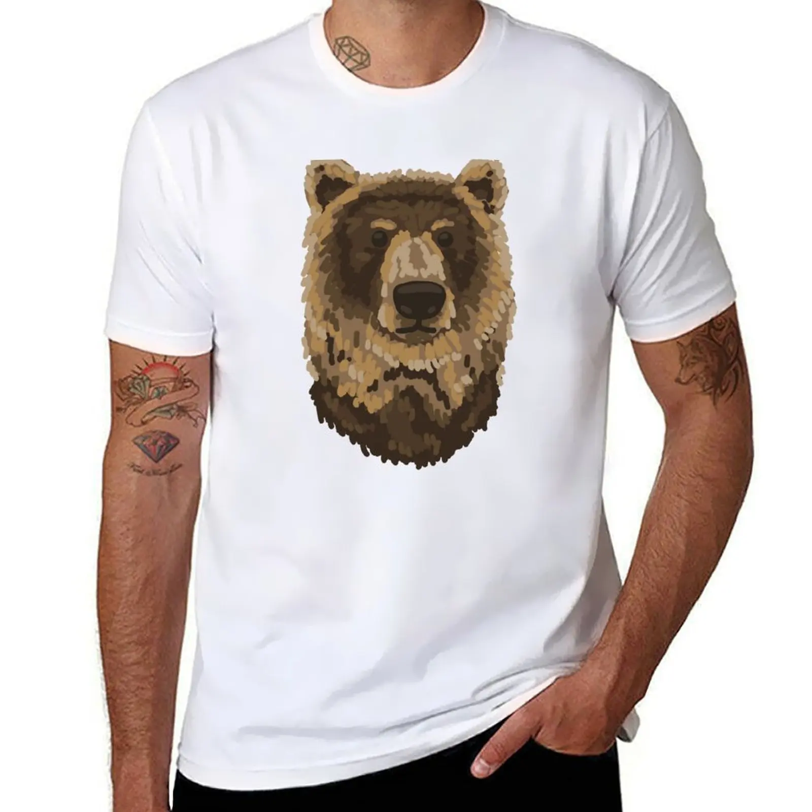 

Cartoon Bear T-Shirt t shirts for man pack white funny t shirts dark humor T-Shirt