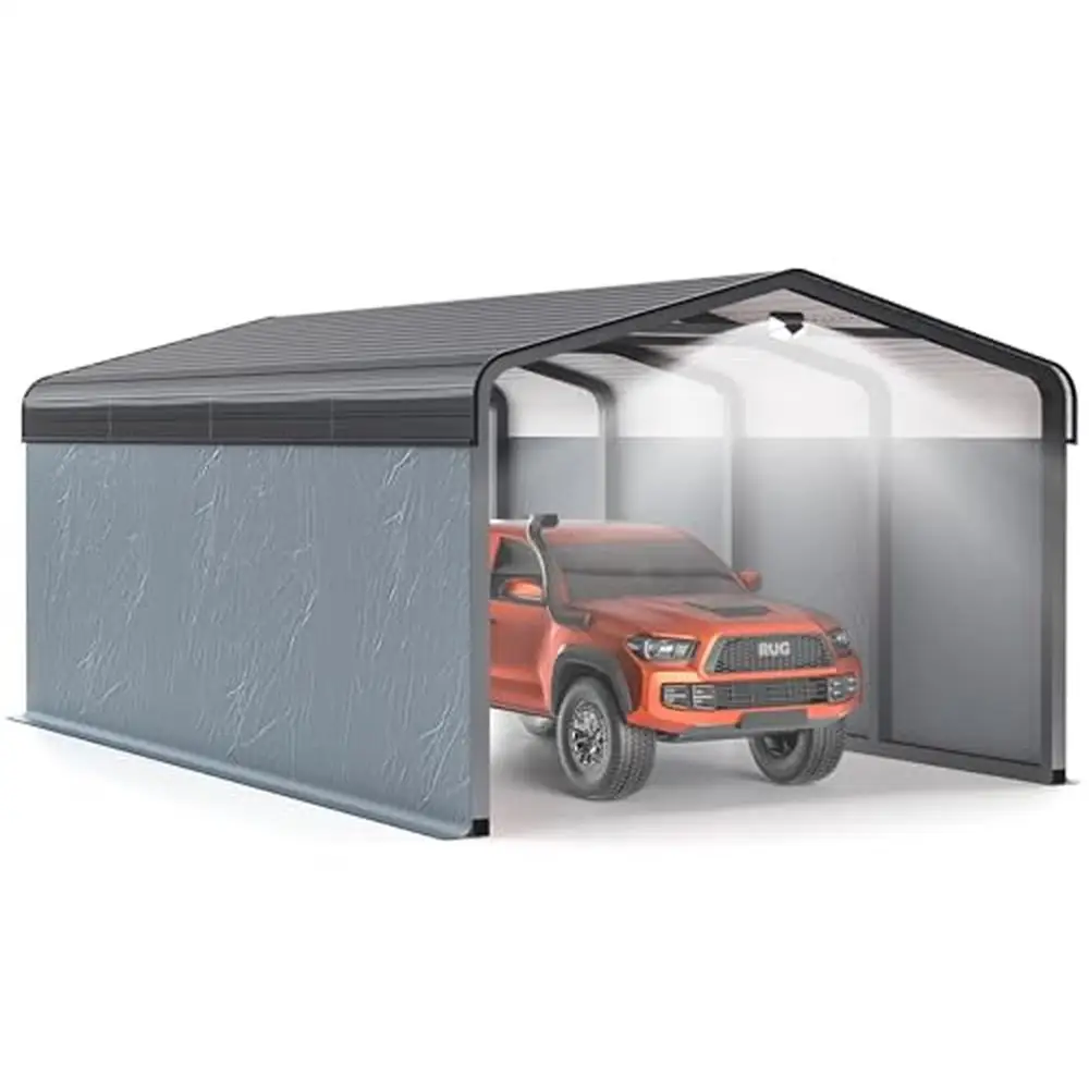 Strong Steel Frame Carport 12x20 Heavy Duty Waterproof Aluminum Metal Carport Kit All Weather Protection