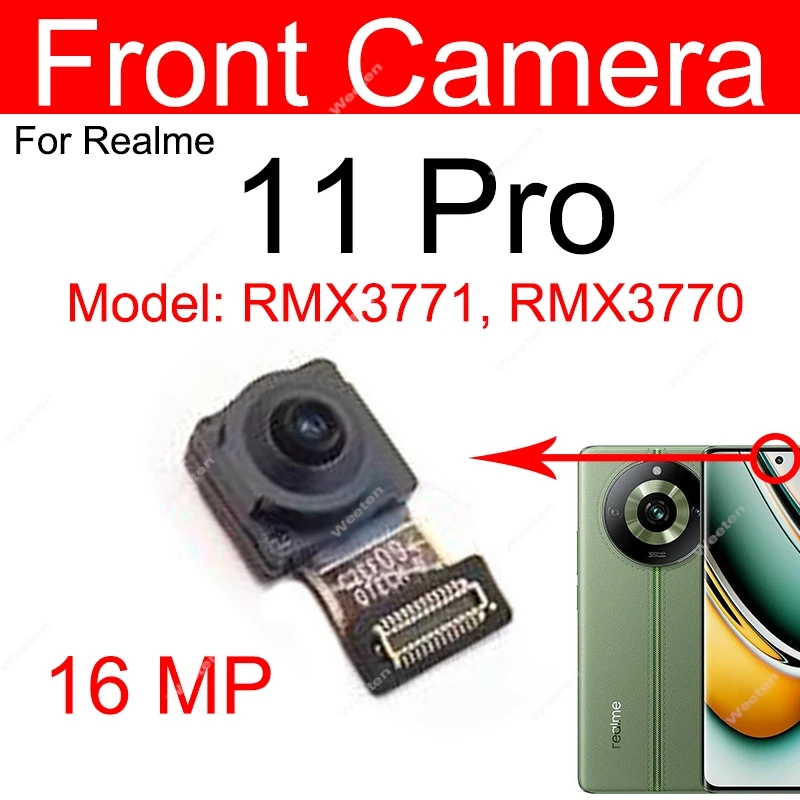 Front Rear Camera For Realme 11Pro 11 Pro Plus 5G Primary Back Main Front Selfie Facing Small Big Camera Flex Cable Parts