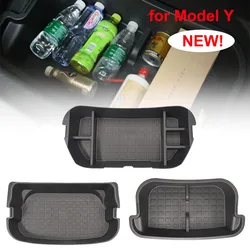 Front & Rear Trunk Storage Box For Tesla Model Y 2024 Double-Deck Luggage Frunk Organizer Box Dustproof Cargo Multi-functional