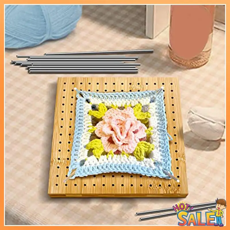 Crochet Blocking Board Crochet Wooden Square Block Board Granny Squares-Perfect Gift For Mothers & Grandmother