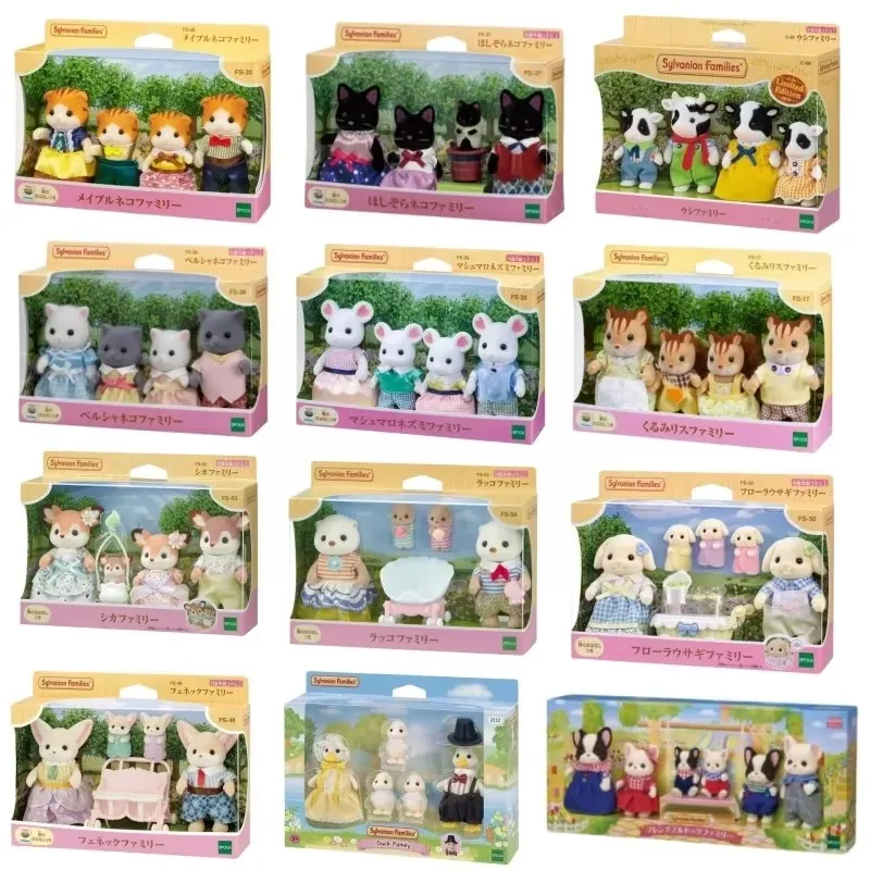 Hot Sylvanian Families Anime Figures Cute Baby Ternurines Figure Kawaii Persian Cat Family Family Girls Toys Dolls