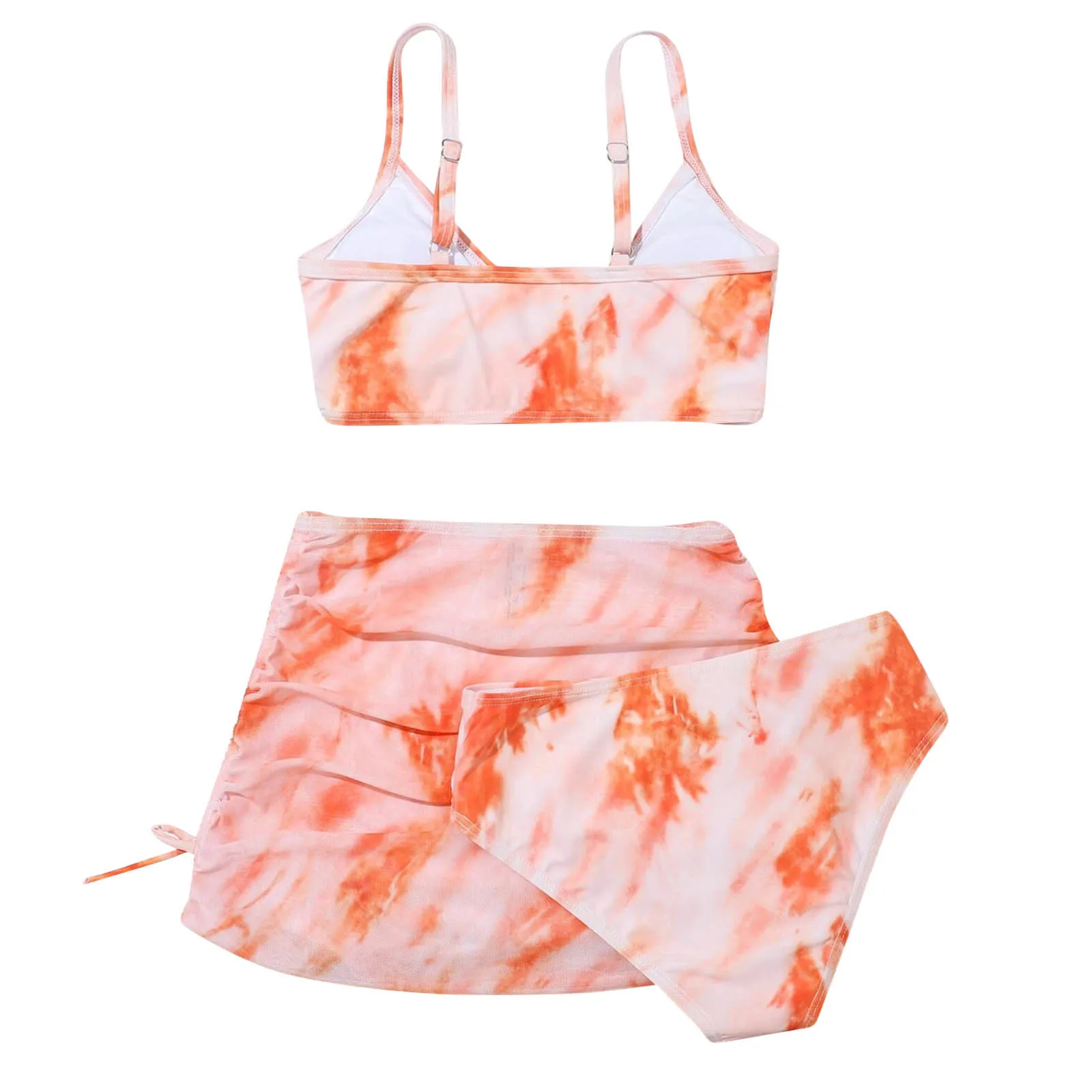 Swimwear Kids Girl Three Girls Piece Floral Print Dyeing Swimsuit Printing Summer Girls Swimwear 아기 수영복 Купальник Для Девочки