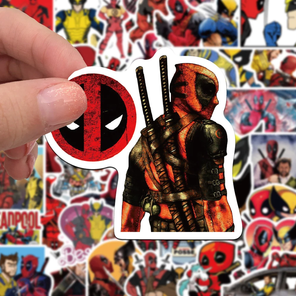 50PCS Deadpool 3 Wolverine Stickers Cool Marvel Movie Decals Waterproof Graffiti Toys For Kids DIY Motorcycle Phone Laptop