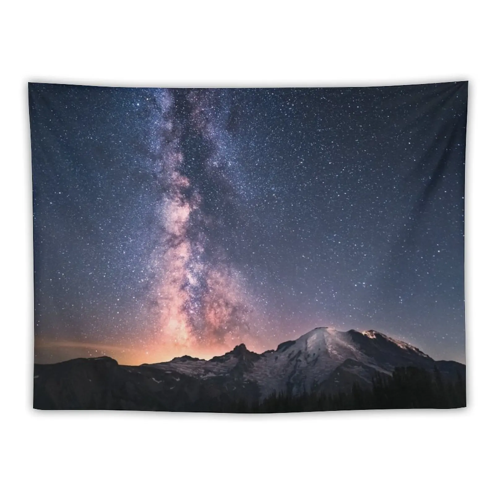 

Mt. Rainier Milky Way 2021 Tapestry Carpet On The Wall Christmas Decoration Decoration For Home Tapestry