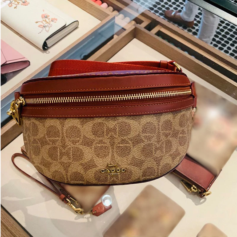 

Europe and the United States light luxury 2024 new fashion leather light luxury small Fanny pack match color chest bag shoulder