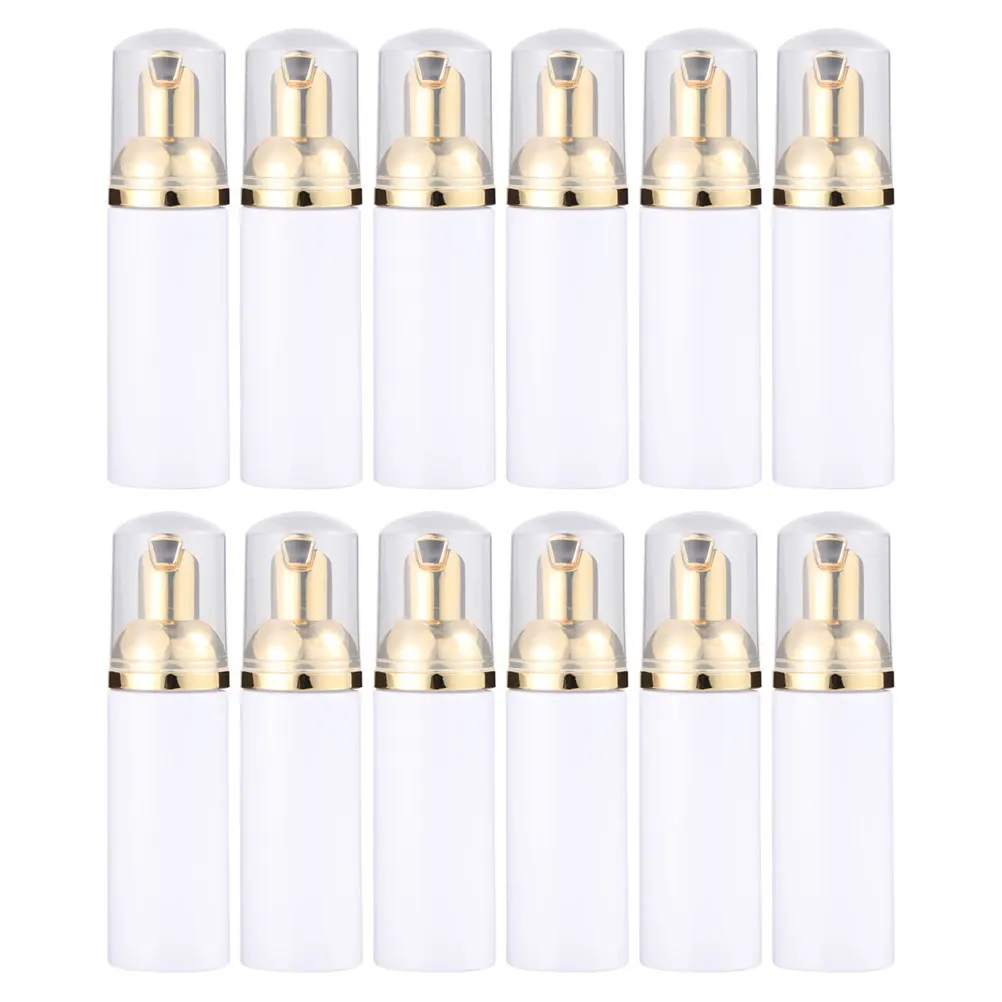 

12 Pcs Bottles Portable Facial Cleanser Bottles Travel Empty Containers Golden Reusable Leakproof Shampoo Conditioner Storage
