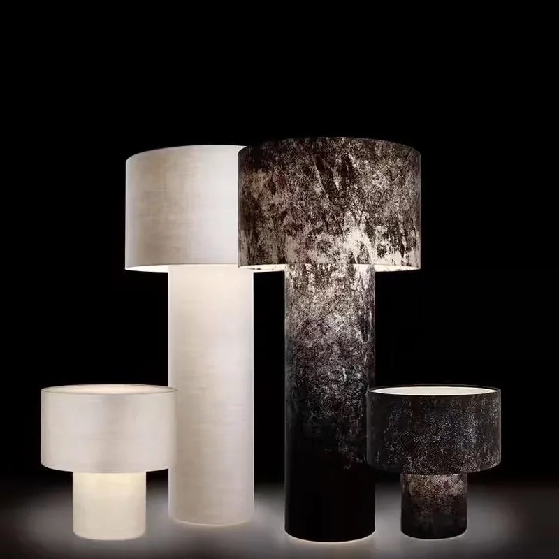 

Italian Design Fabric Tubular Floor Lamp Modern Minimalist Living Room Restaurant Hotel Bar Floor Light Bedside Decor Table Lamp