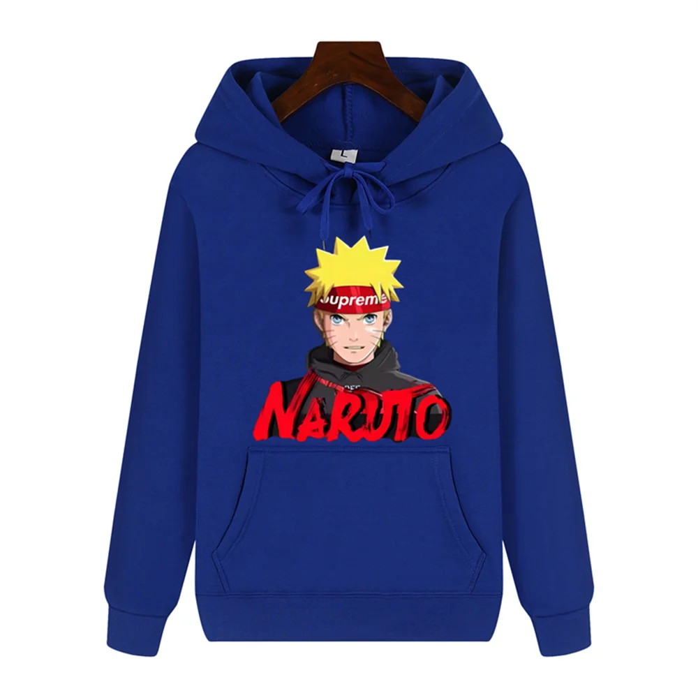 Uzumaki Naruto bella stampa autunno/inverno confortevole morbido ispessimento felpa con cappuccio da strada calda moda casual di alta qualità da uomo