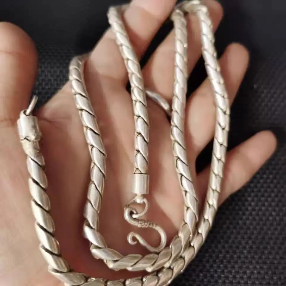 Chinese classical personality fashion national style silver transfer necklace men and women the same