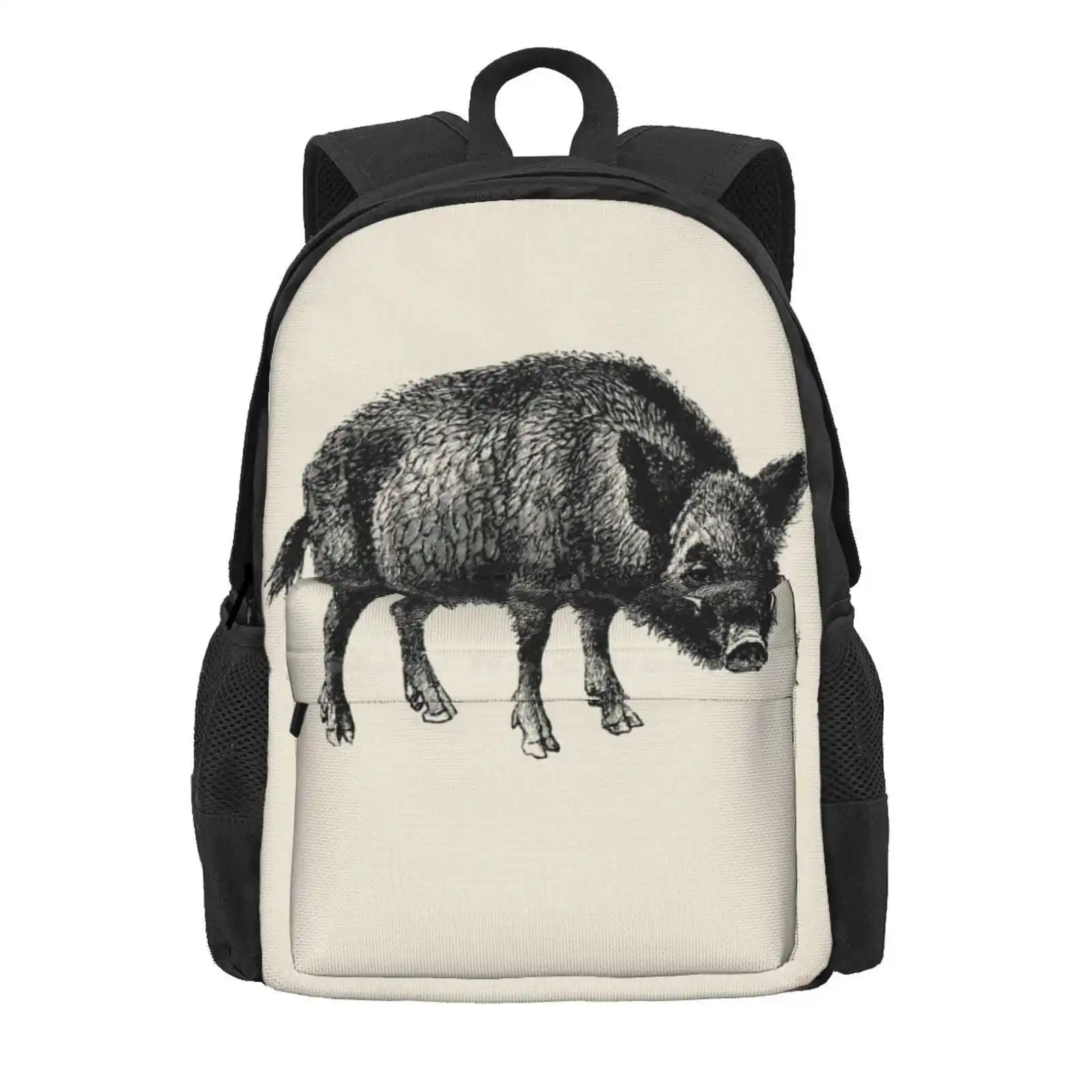 Vintage Wild Zwijn Hot Sale Schooltas Rugzak Mode Tassen Dierlijk Zwijn Slagtanden Schattige Natuur Wilde Wilde Dieren Bos Retro Hipster