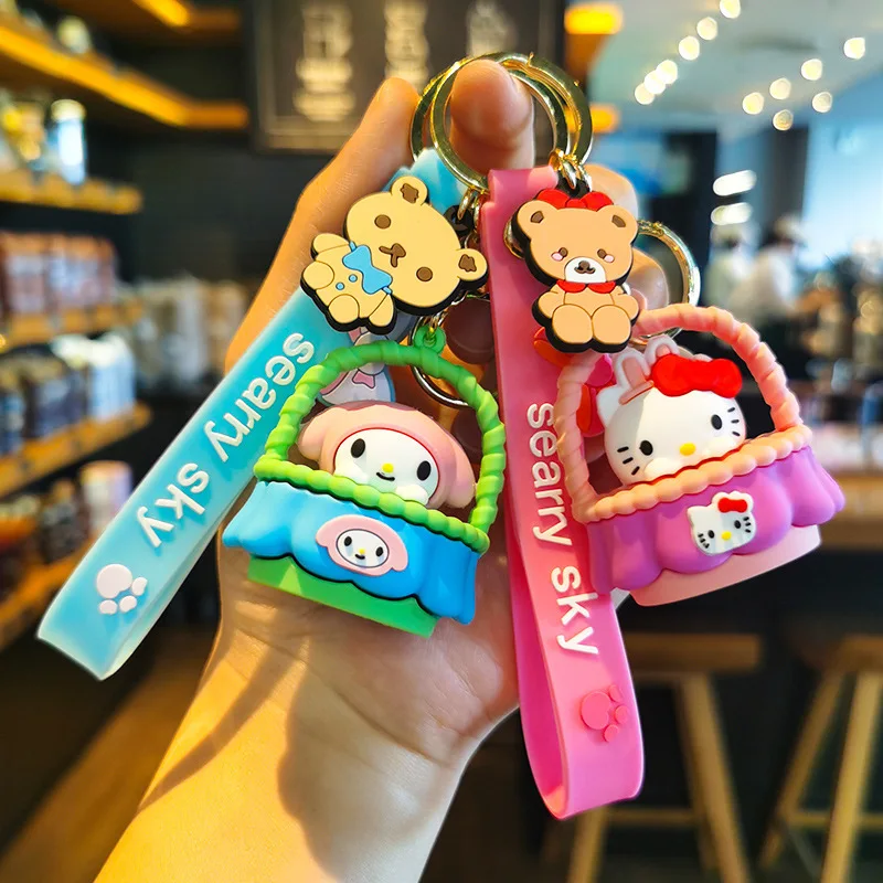 

Cradle-style Creative Cartoon Sanrio Character Keychain, Featuring Kurumi As A Small Gift with Melody Fashion Toys Anime Cartoon