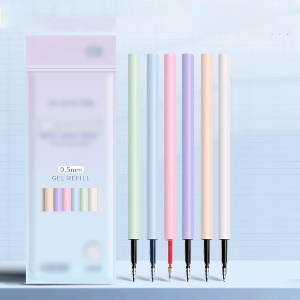 5/6pcs Cute Morandi Gel Pen Set Retro 0.5mm Color Signature Pen Student Writing Panda Gel Pen Black Ink Pen Ballpoint Pen School