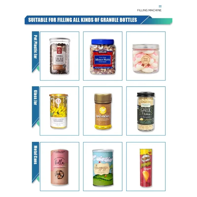 Zeer nauwkeurig vulsysteem Automatische korrel Suiker Moer en zaad tellen Wegen vulmachine
