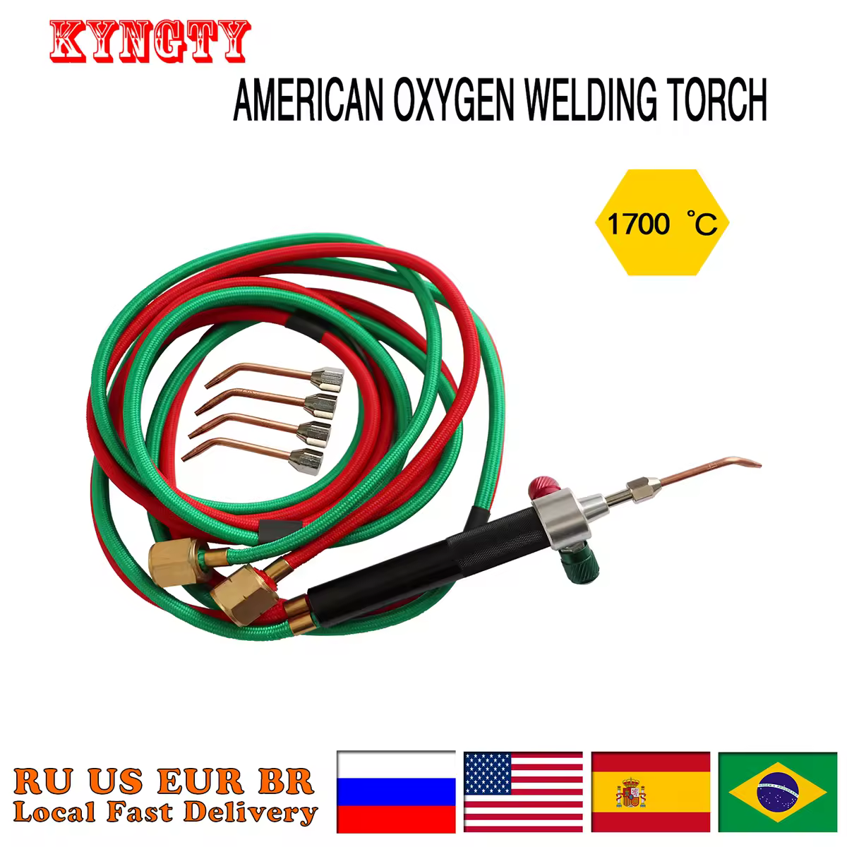Micro Mini soplete de gas para soldadura y kit de soldadura de joyería con 5 puntas de soldadura para cilindros de oxígeno y mangueras (acetileno)