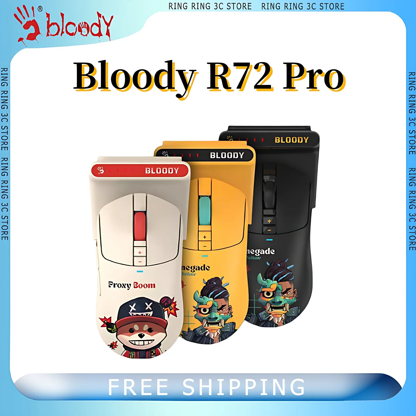 

Bloody R72 Pro Mouse Dual Mode Wireless Lightweight Esports Mouse Paw3395 Ergonomics Gamer Mice Computer Gamer Accessory Gift